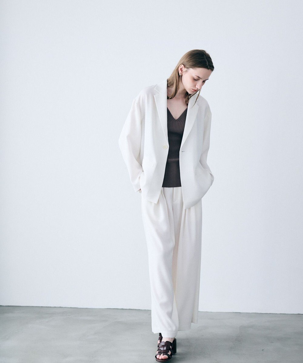 uncrave リネンライクツイル ワイドパンツ 