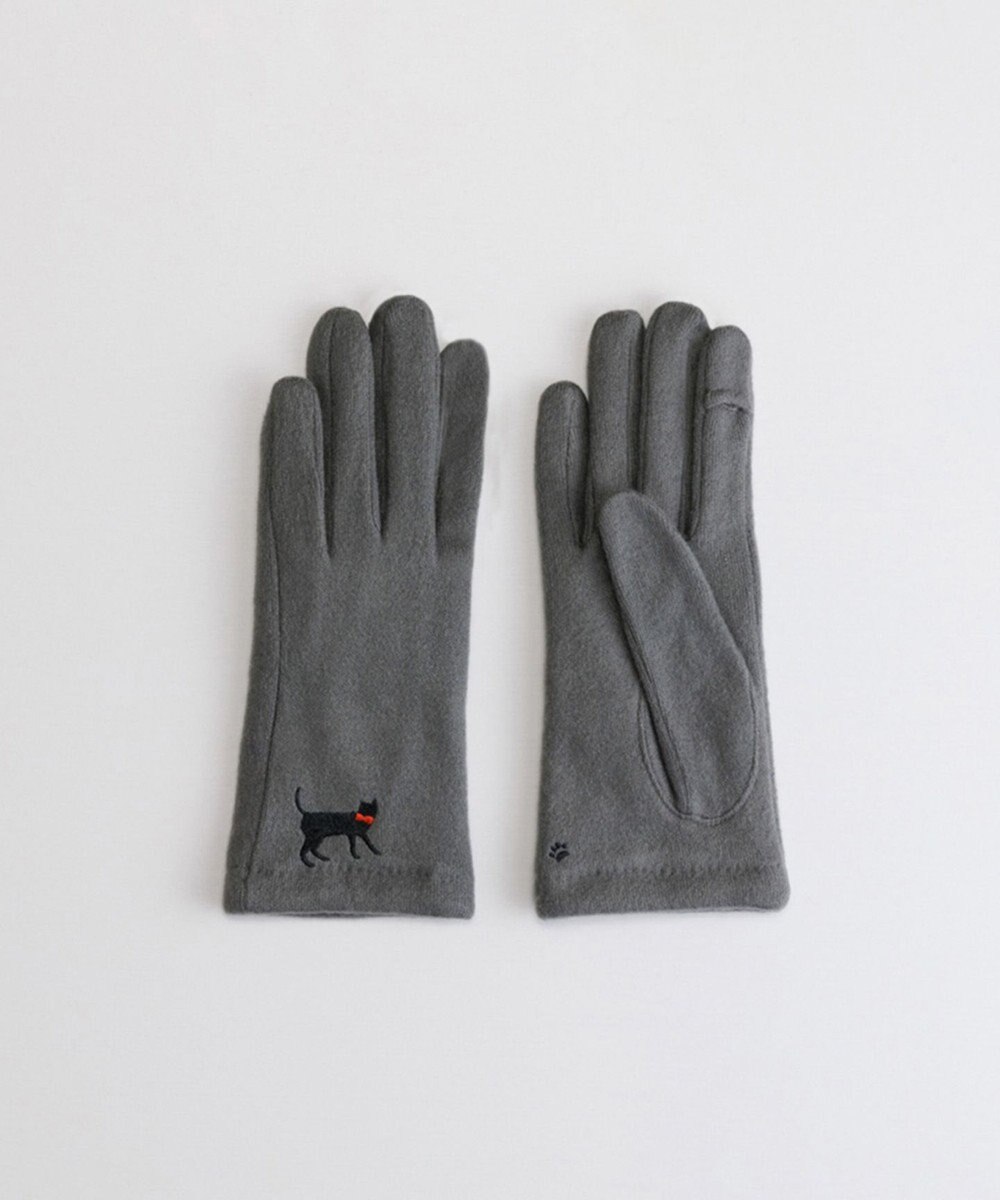 ORuKuBET おさんぽねこ刺繍ジャージグローブ(WOMEN)【タッチパネル対応】 