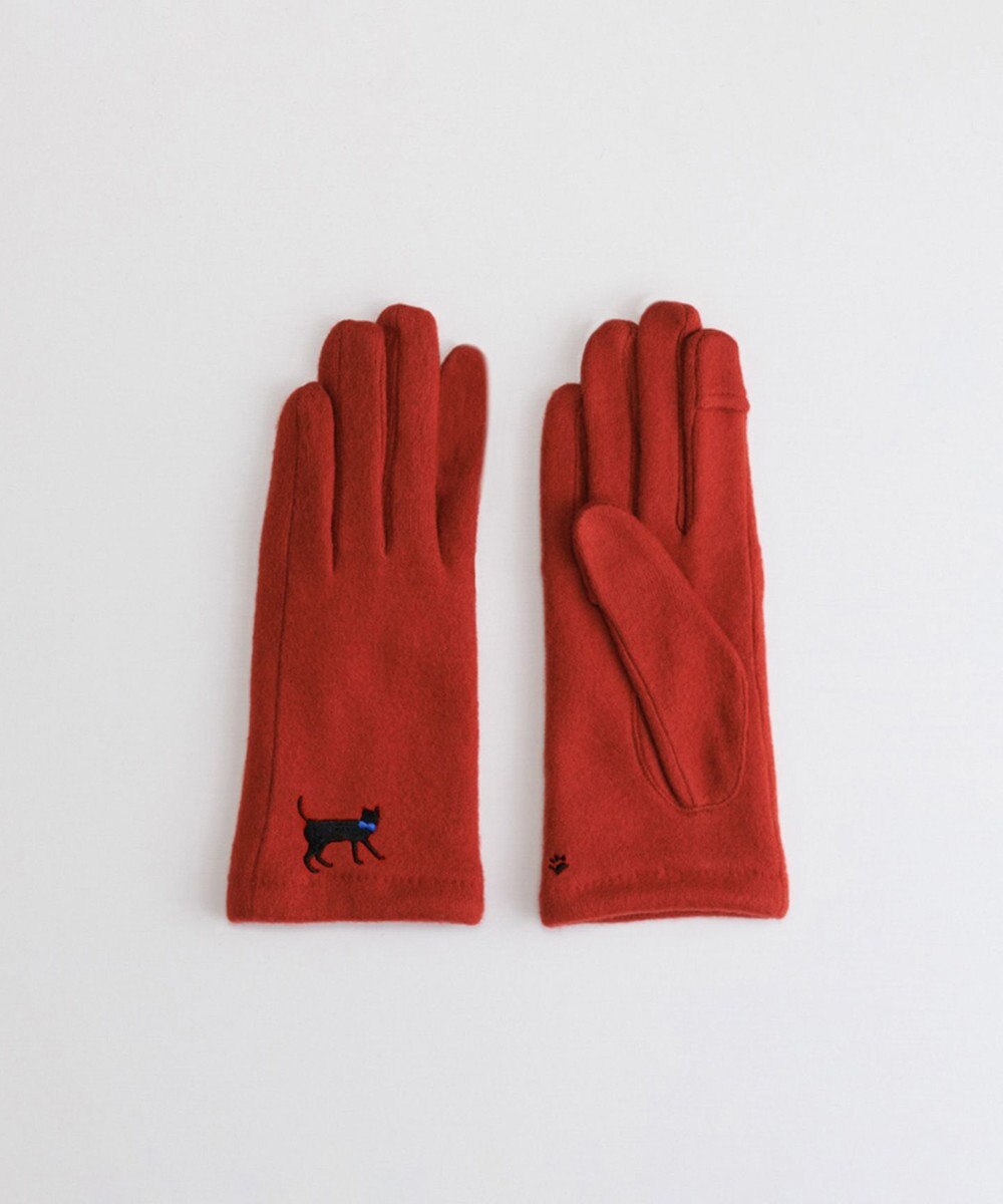 ORuKuBET おさんぽねこ刺繍ジャージグローブ(WOMEN)【タッチパネル対応】 