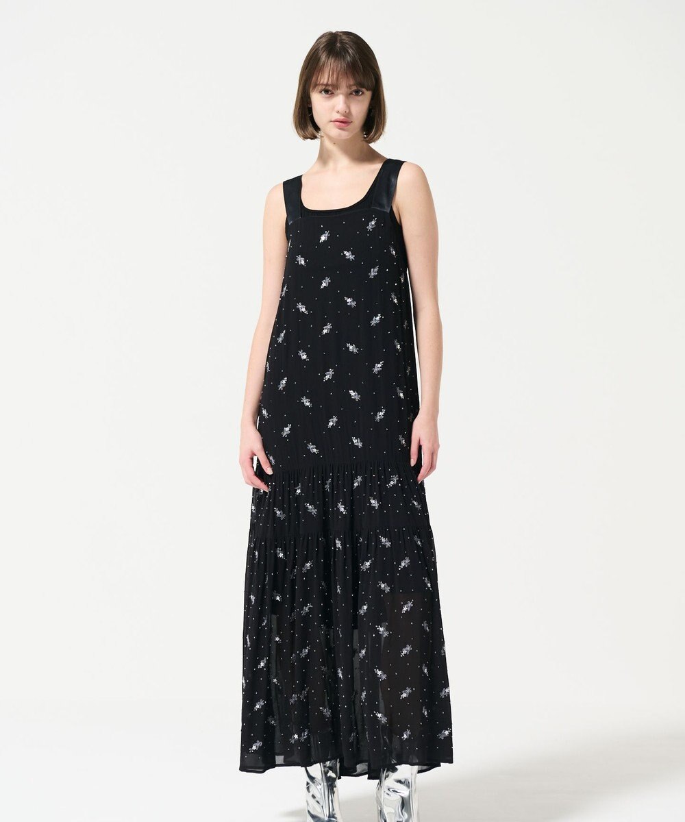 GRACE CONTINENTAL フラワー刺繍ノースリーブワンピース 