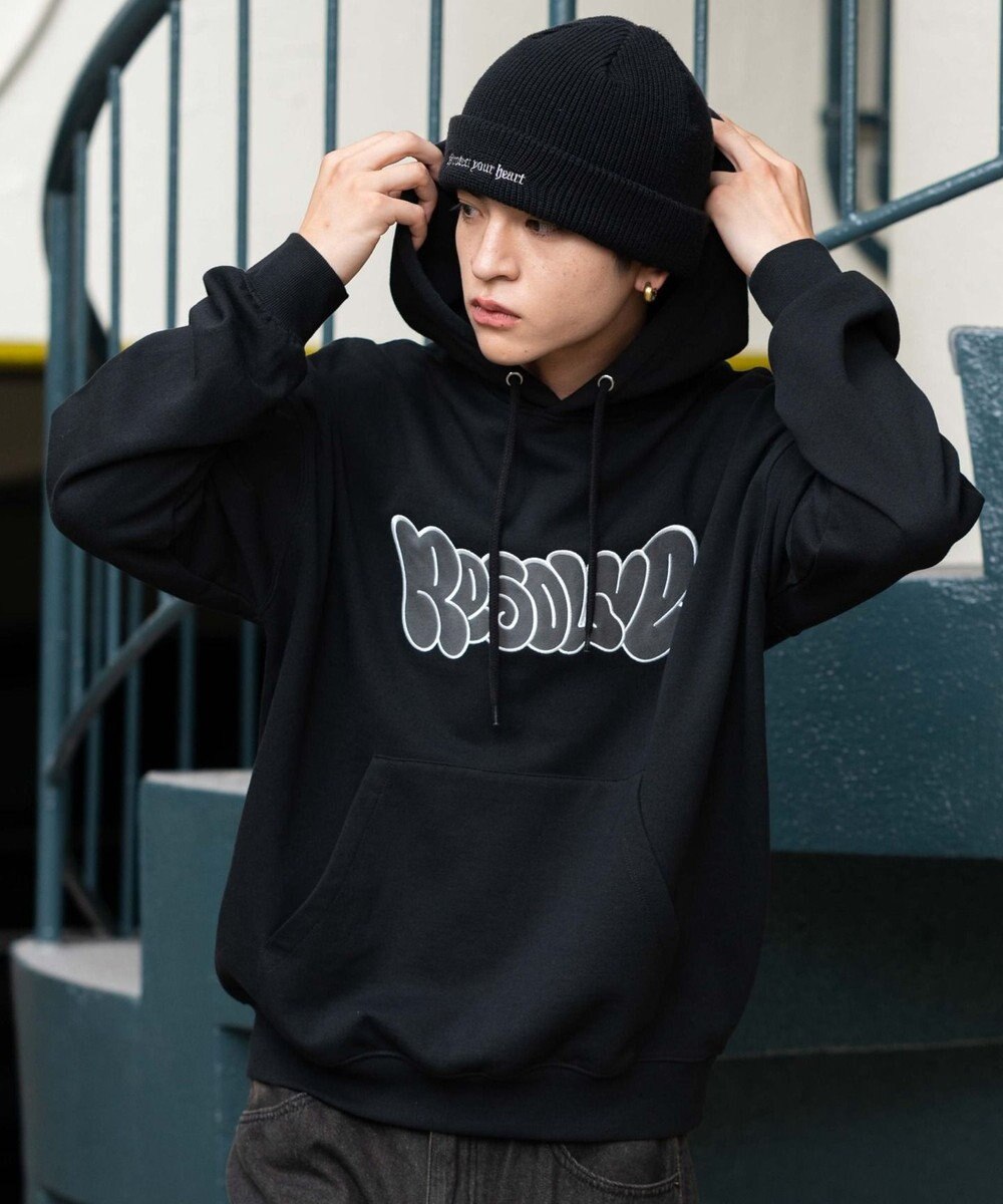 WEGO 【ユニセックス着用ITEM/SMLサイズ展開】グラフィックロゴプルパーカー 