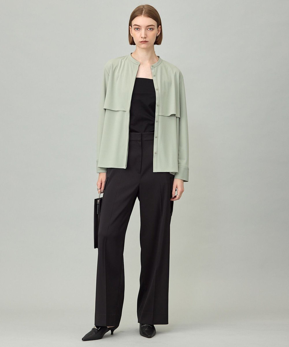 ICB 【洗える】イージージョーゼット バンドカラーカットソー 