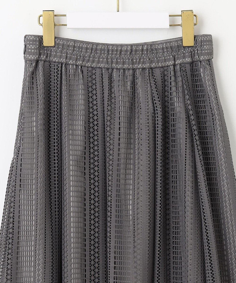 ANY SIS 【洗える】ストライプメッシュレース スカート 