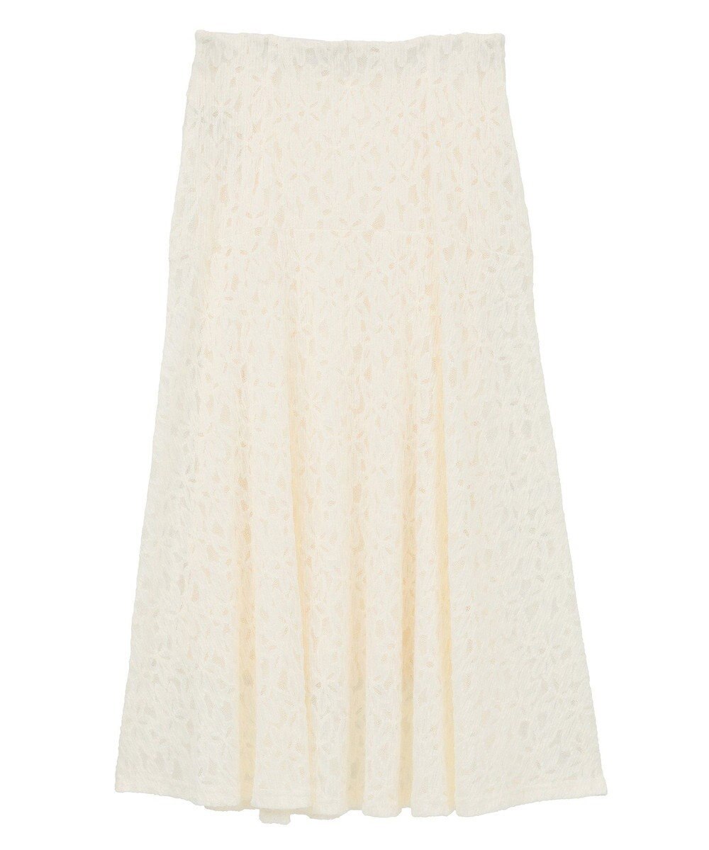 YECCA VECCA フラワー起毛レースマーメイドスカート 
