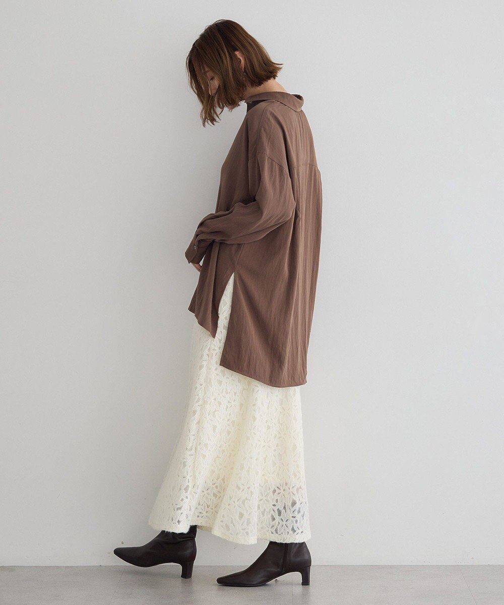 YECCA VECCA フラワー起毛レースマーメイドスカート 