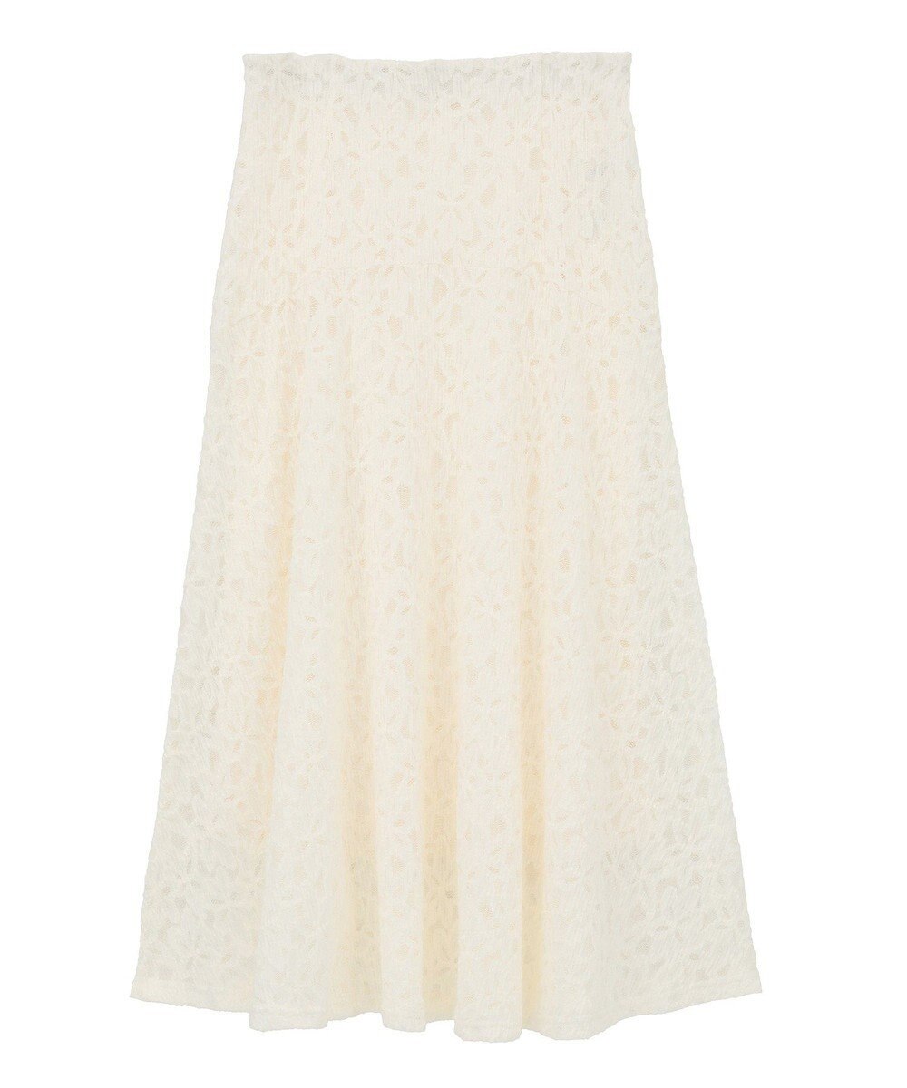 YECCA VECCA フラワー起毛レースマーメイドスカート 