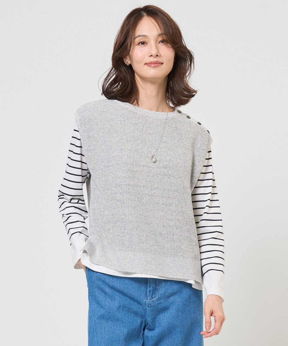 J.PRESS LADIES L 【WEB限定カラーあり】LINEN COTTON ニット ベスト 