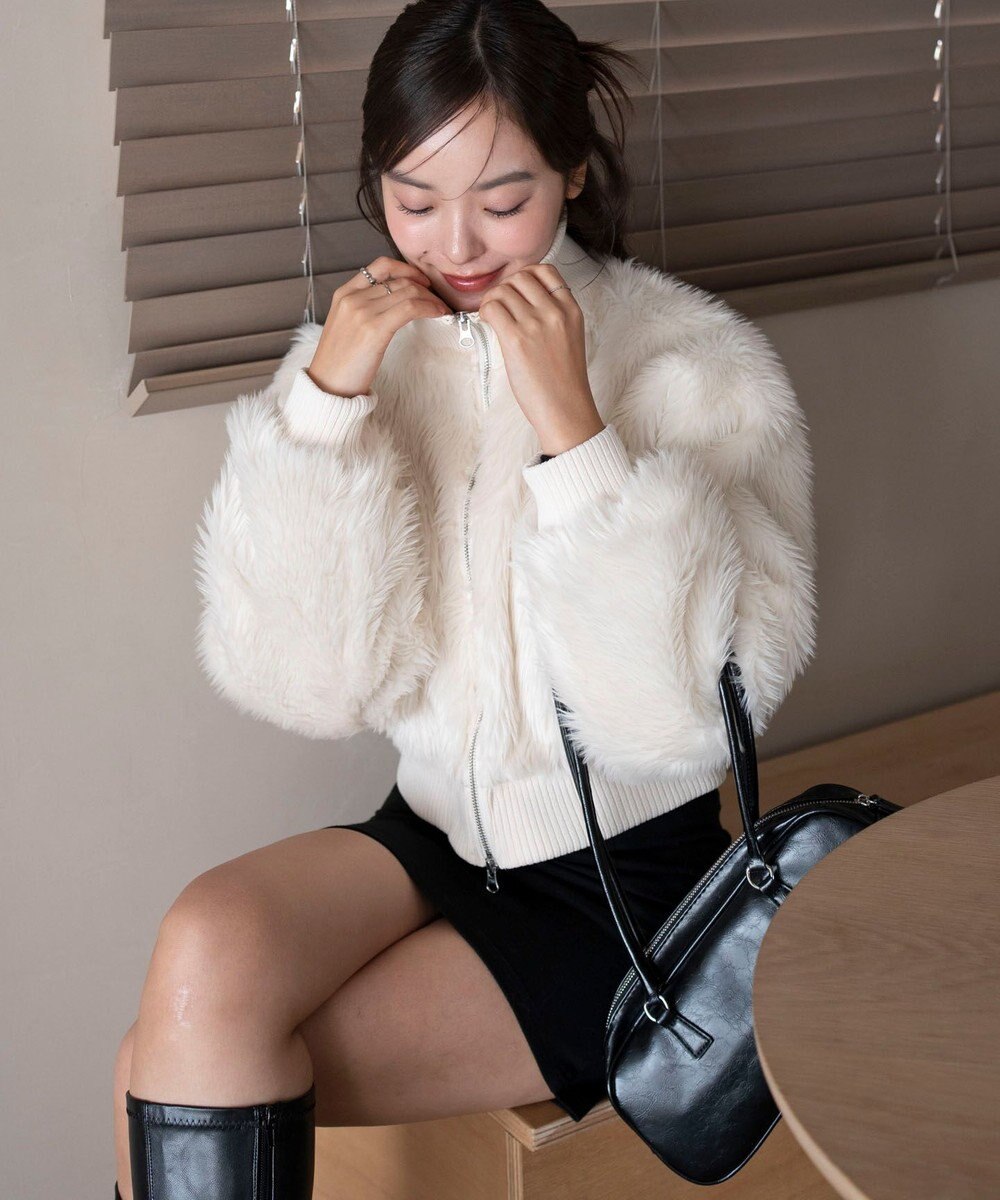 WEGO 【25年秋冬新作】フェイクファーショートブルゾン 