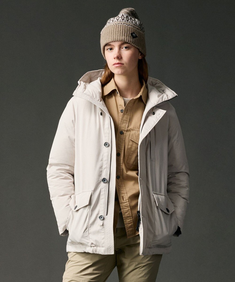 JOSEPH ABBOUD MOUNTAIN 【サスティナブル/ECO撥水/ECOファー/９ポケット】ナイロンピーチダウンコート 