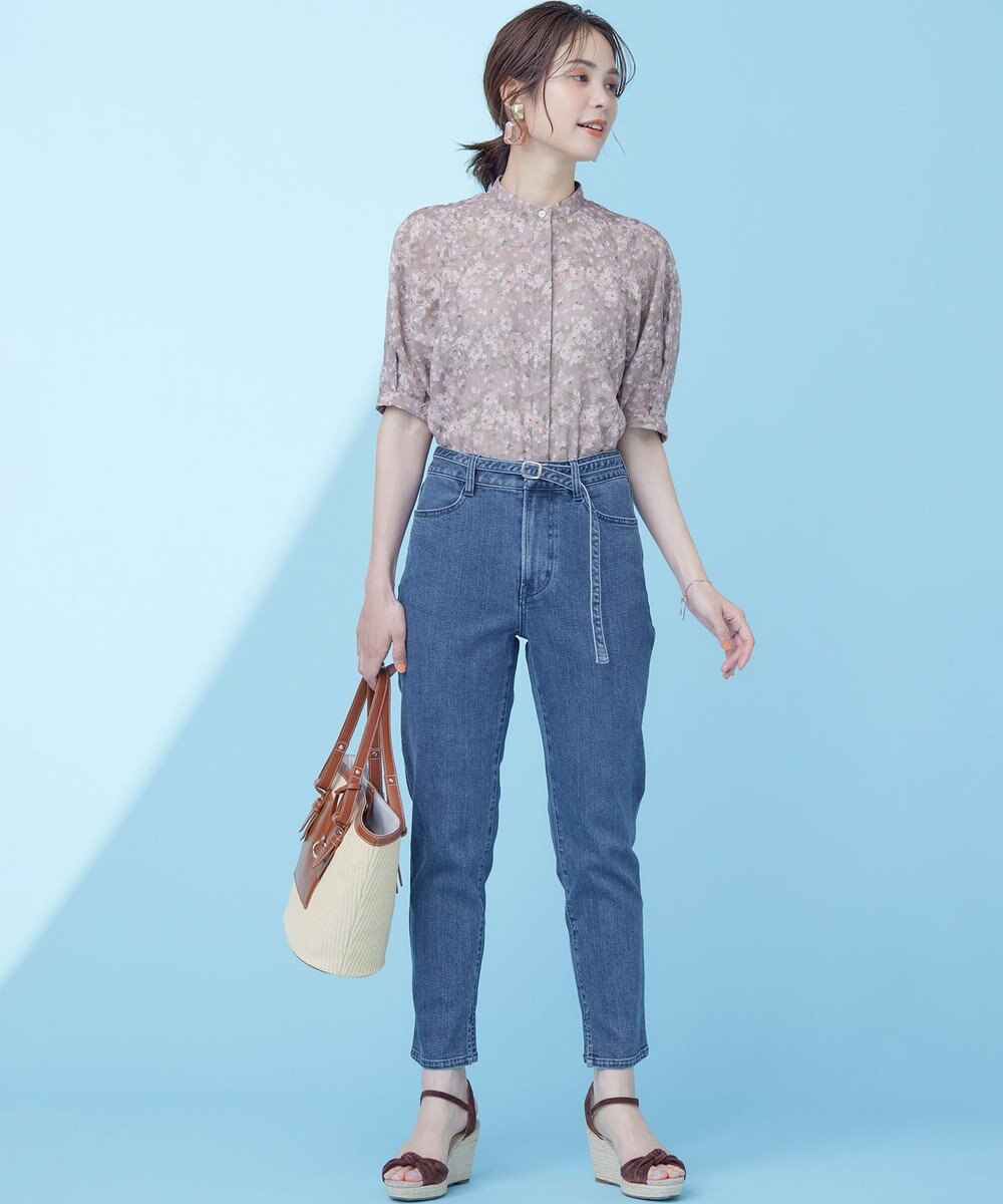 組曲 【WEB限定】フラワーボーダージャカードプリント ブラウス 