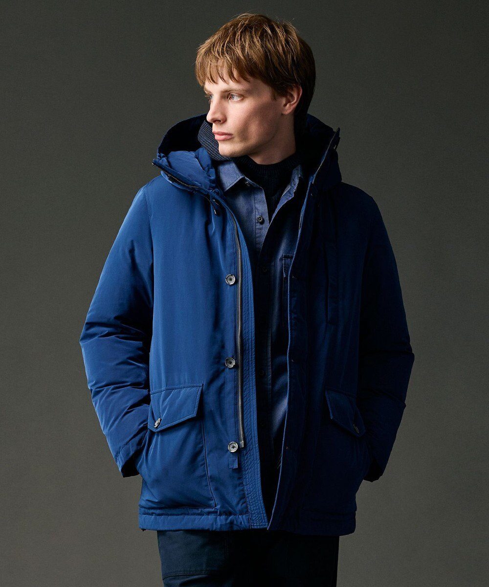 JOSEPH ABBOUD MOUNTAIN 【サスティナブル/ECO撥水/ECOファー/９ポケット】ナイロンピーチダウンコート 