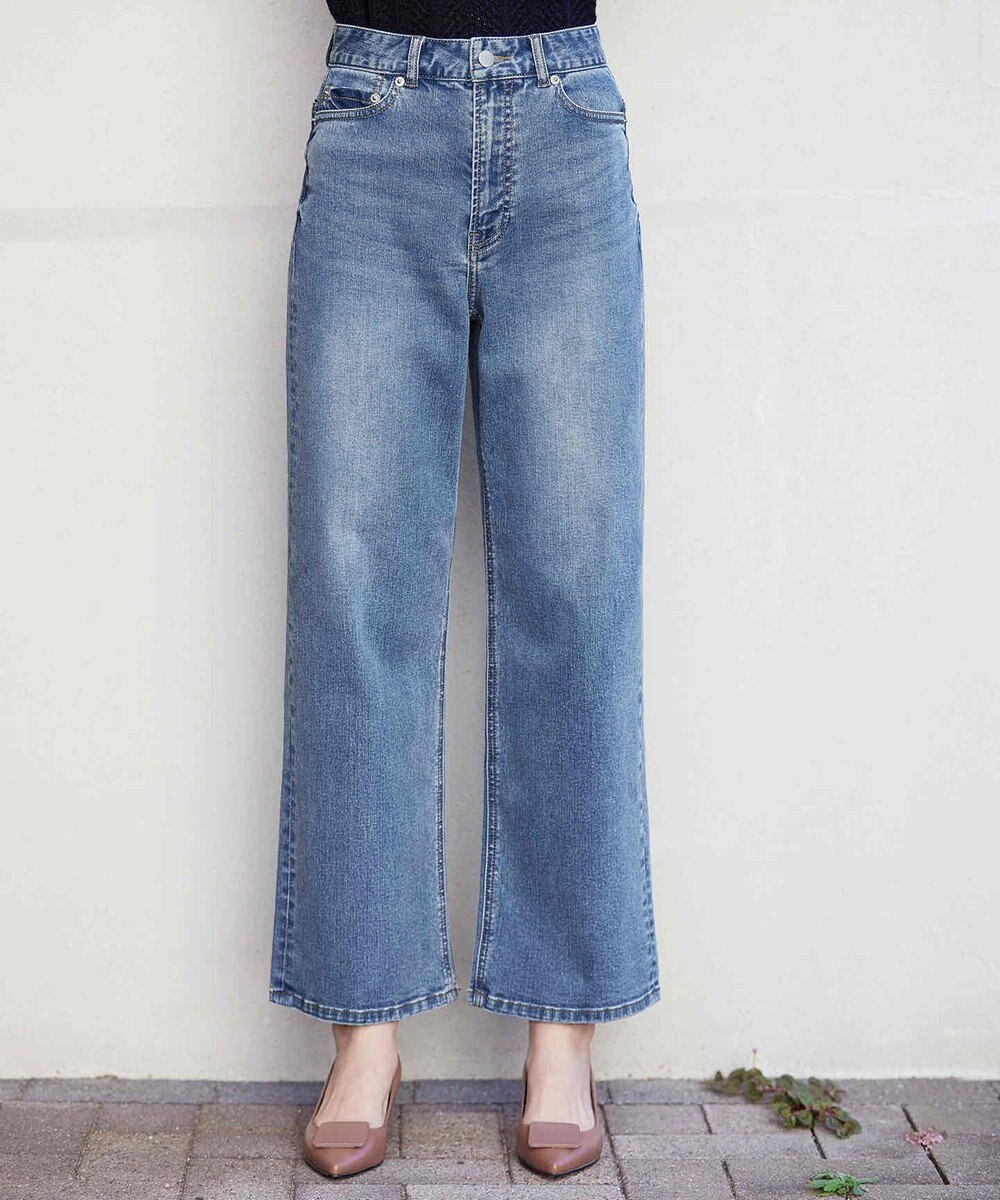 Tiaclasse 【安田美沙子さん/小倉優子さん着用】【洗える】ストレッチワイドデニム 