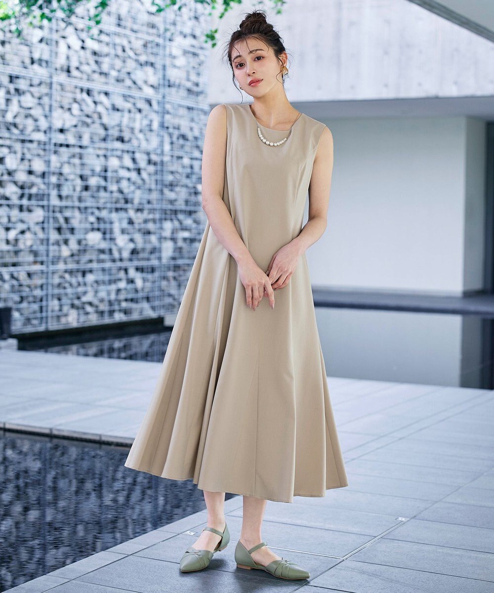 Tiaclasse L 【洗える】裾フレアAラインワンピース 