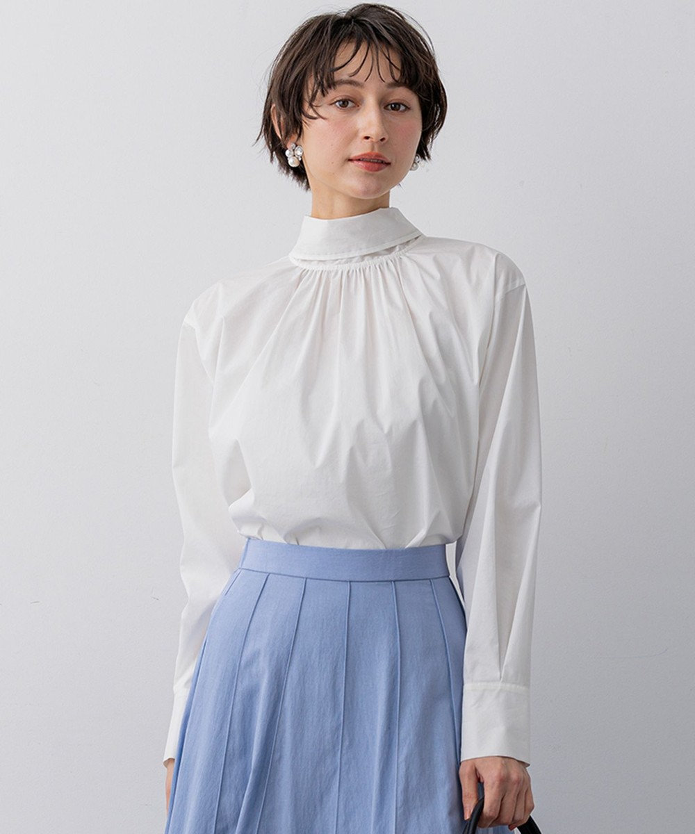 23区 L 【滝沢眞規子さん着用/Oggi掲載】ストレッチライトタイプライター 2WAY ボウタイブラウス 