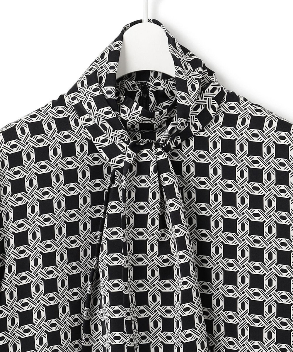 ICB 【洗える】レトロウォールペーパープリント ブラウス 