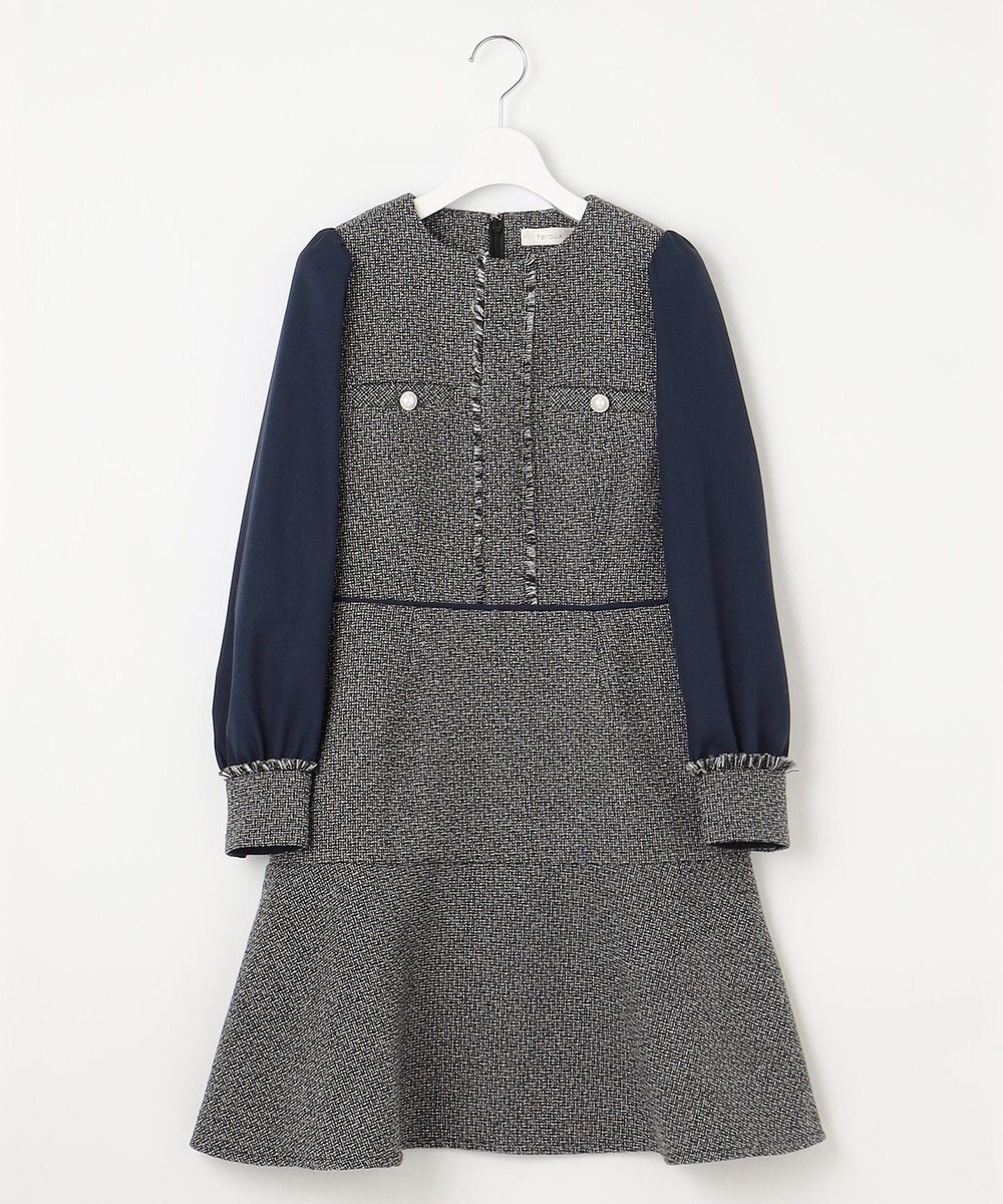 Feroux 【洗える】ツイードコンビミディ ワンピース 