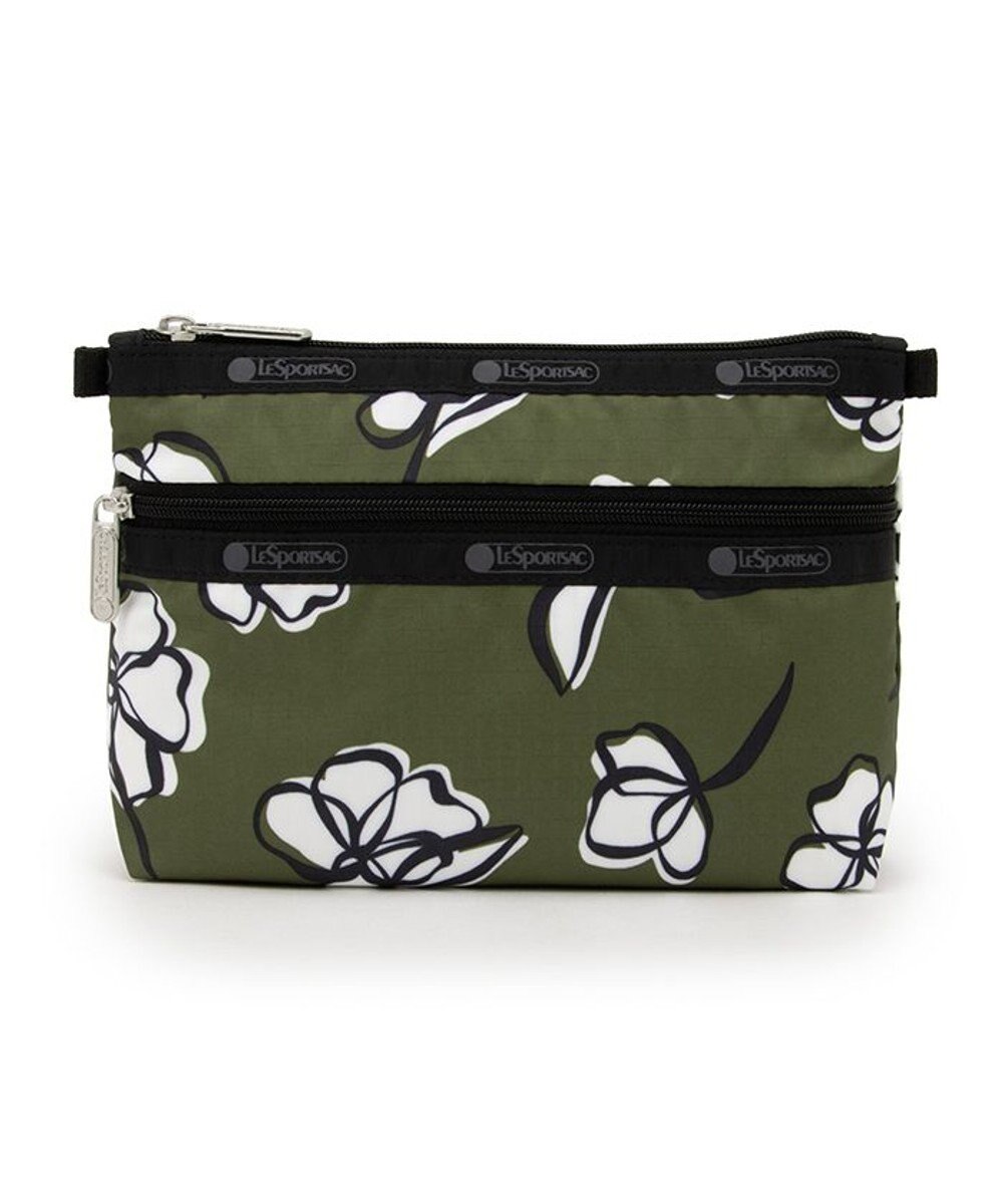 LeSportsac COSMETIC CLUTCH/オリーブフローラルシルエット 