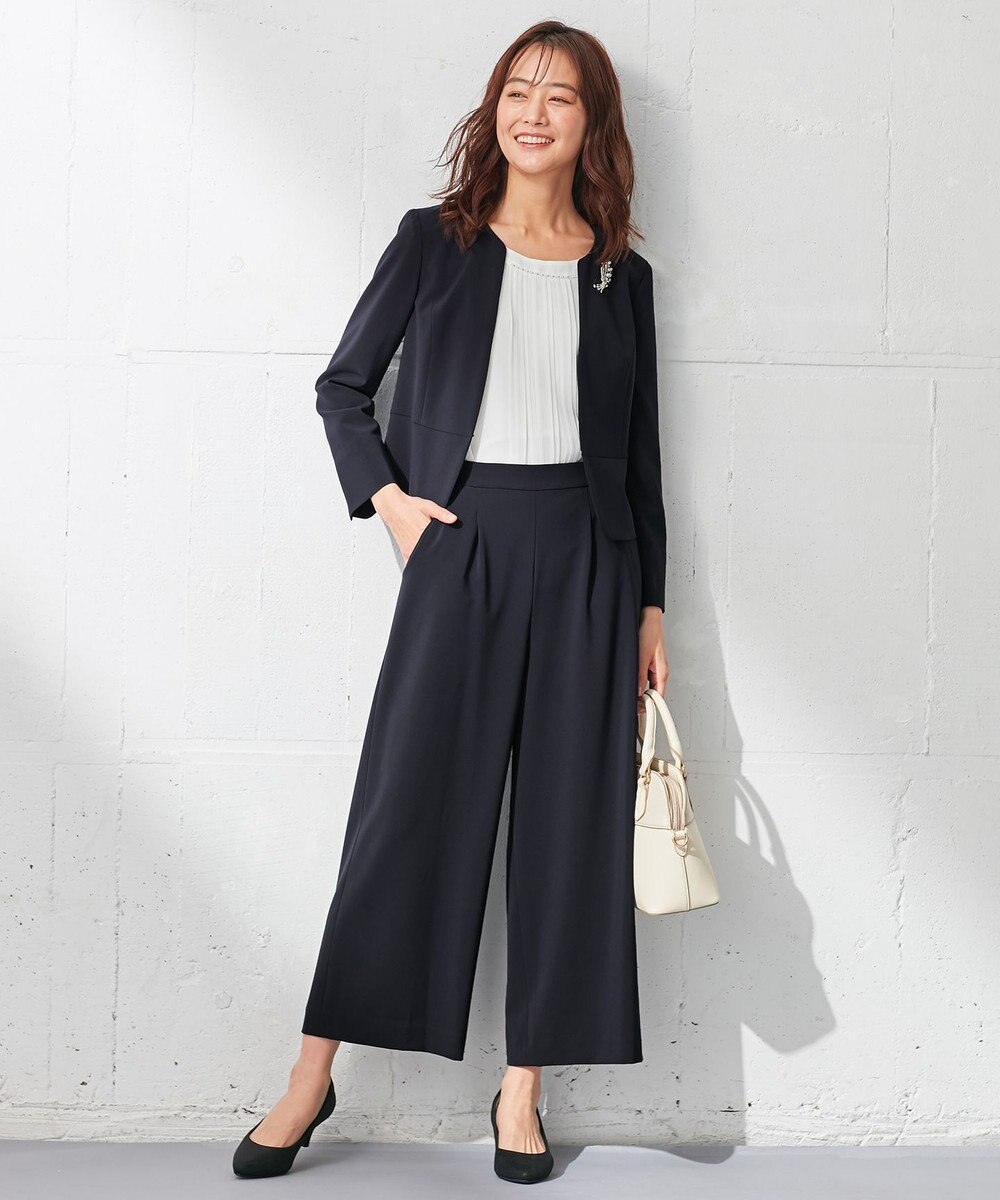 ANY SIS 【洗える】フロントプリーツシフォン ブラウス 