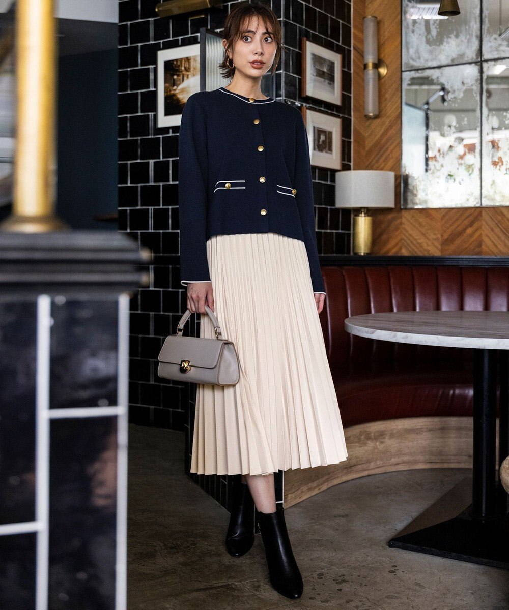 ANY SIS S ウーステッドエステル  プリーツスカート 