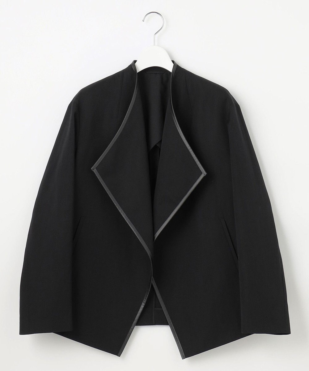 23区 【エステータ】ウールリネン レザートリミング ジャケット 