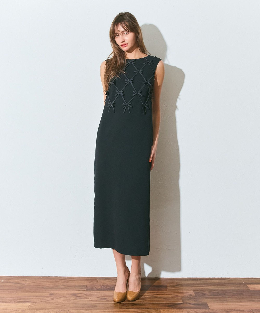 GRACE CONTINENTAL リボンモチーフドレス 