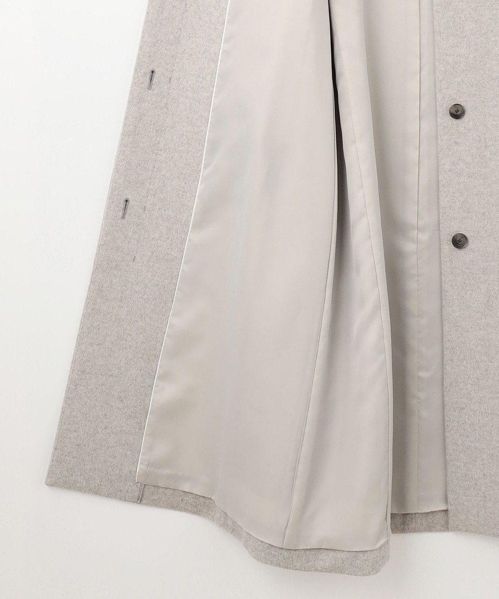 自由区 S シャルムビーバーノーカラーロング コート 