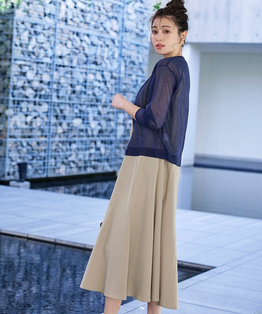 Tiaclasse L 【洗える】裾フレアAラインワンピース 