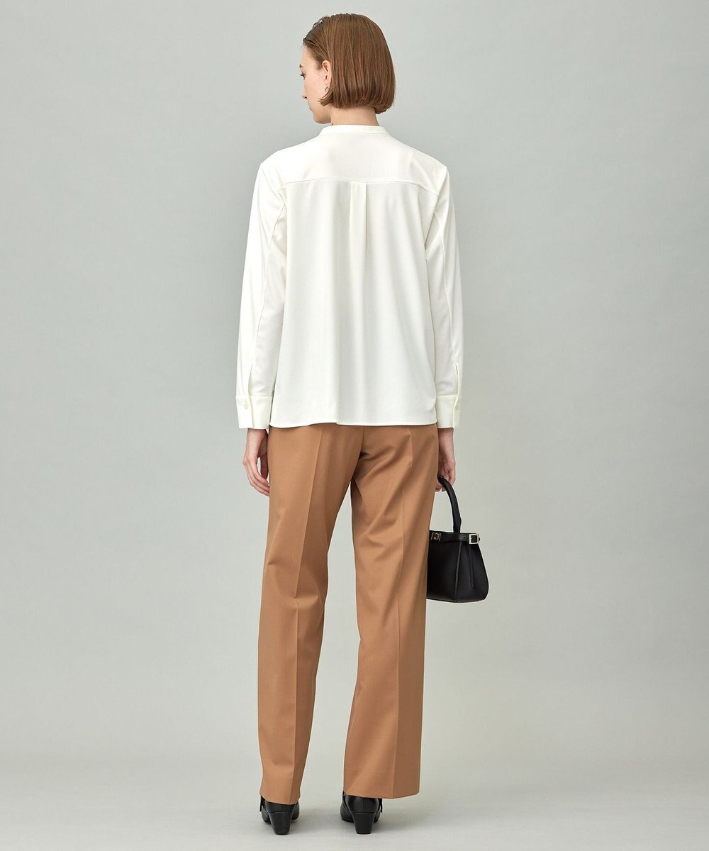 ICB 【洗える】イージージョーゼット バンドカラーカットソー 