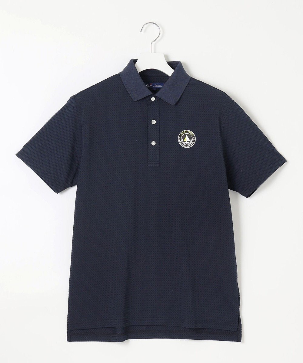 23区GOLF 【MEN】【ストレッチ性】ポリエステルサッカー 半袖ポロシャツ 涼感素材で肌離れGOOD 