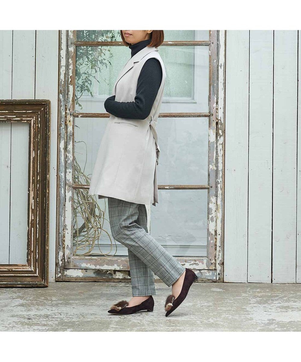 MODE ET JACOMO <MODE ET JACOMO>コンビファー付きフラットパンプス 