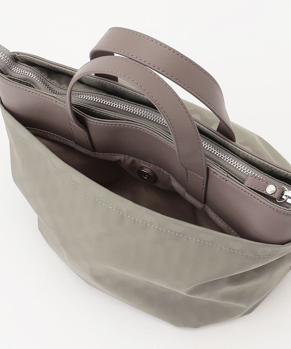 Y'SACCS はっ水ドットジャカード リサイクルレザーコンビ 2wayトートバッグ 