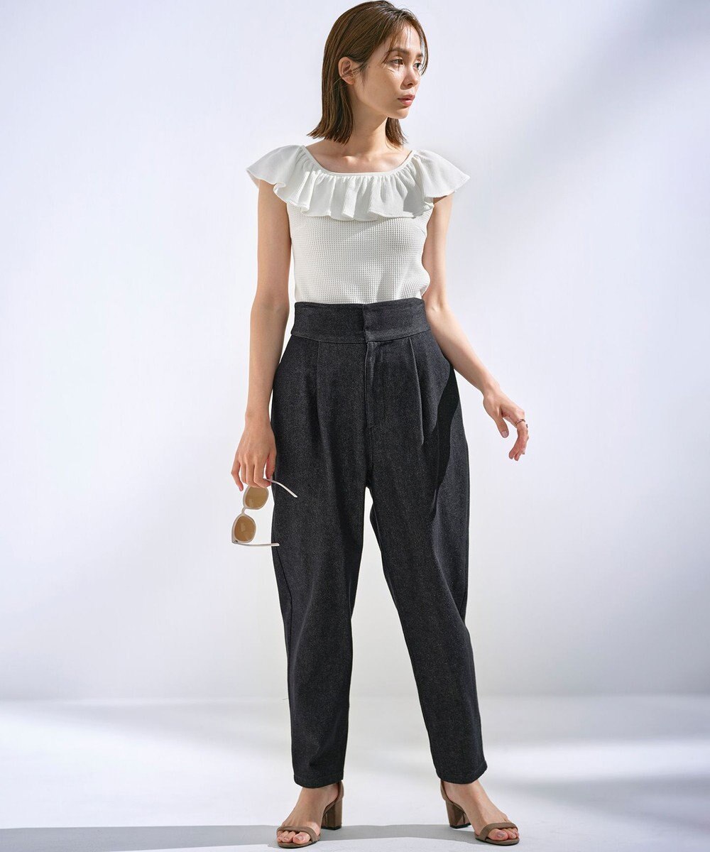 組曲 L 【組曲×setsuko sagittaire】カップ付きフリルTシャツ 