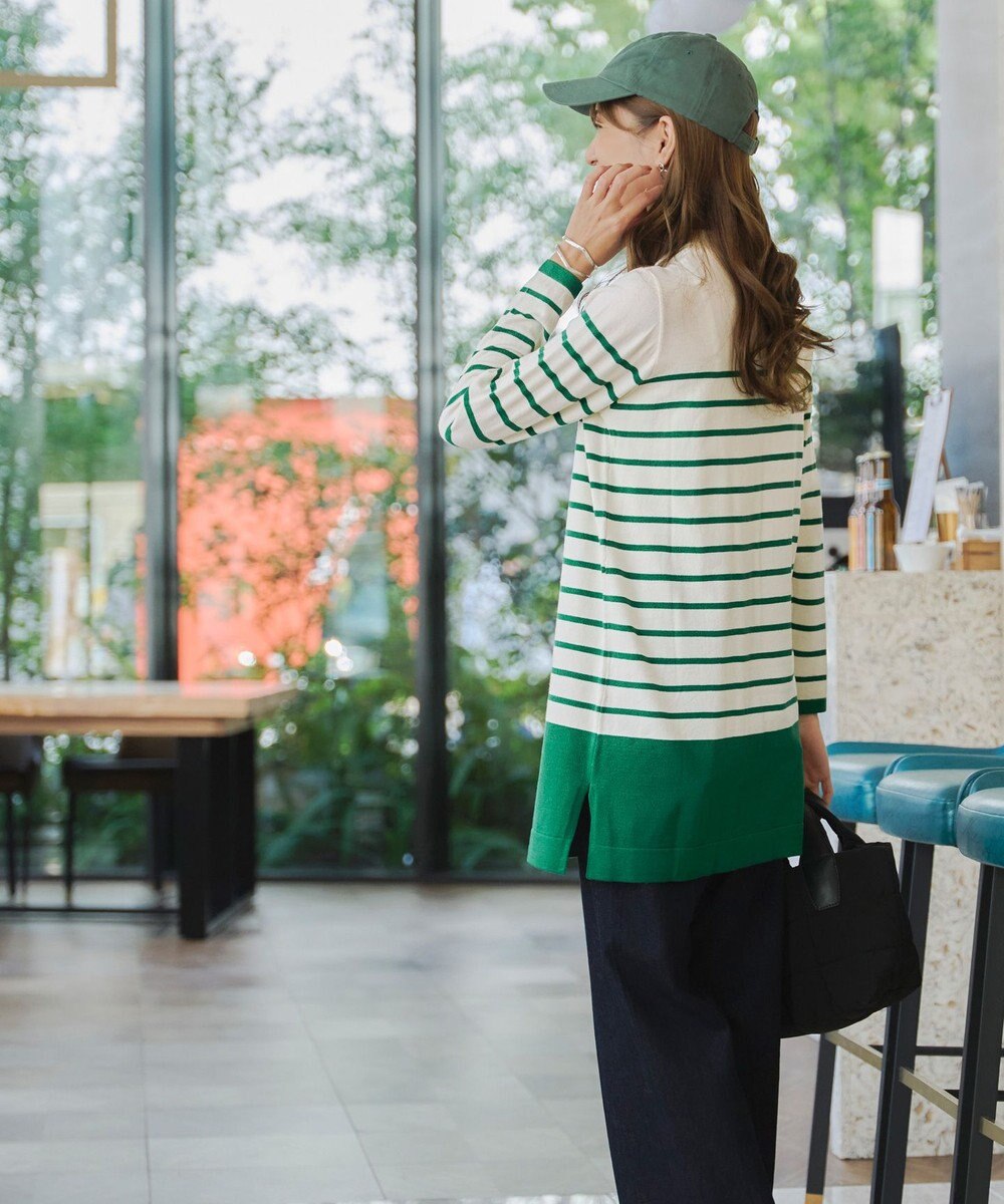 Tiaclasse 【洗える】ボーダーニットチュニック 