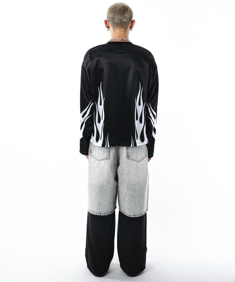 WEGO 【ユニセックス着用ITEM】ファイヤーパターンゲームロゴT（長袖） 