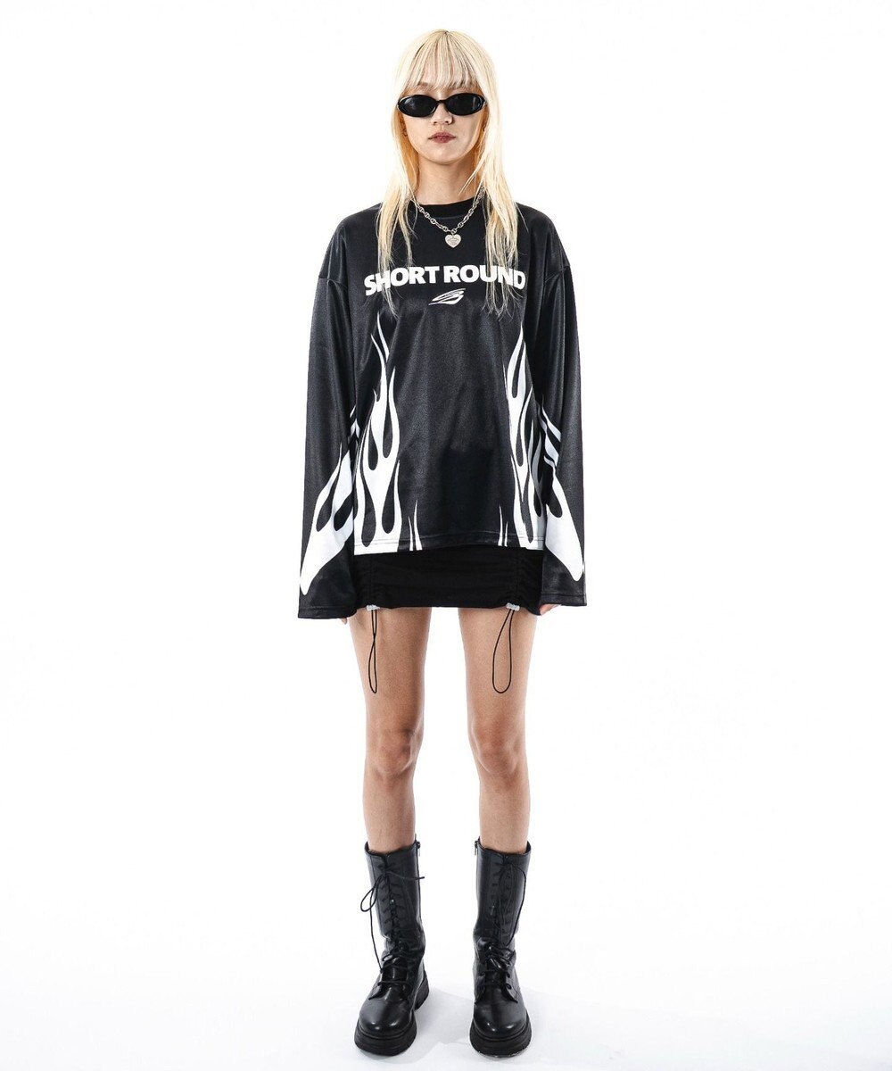 WEGO 【ユニセックス着用ITEM】ファイヤーパターンゲームロゴT（長袖） 