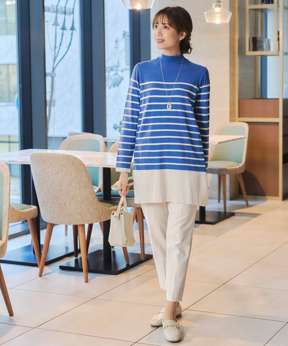 Tiaclasse 【洗える】ボーダーニットチュニック 