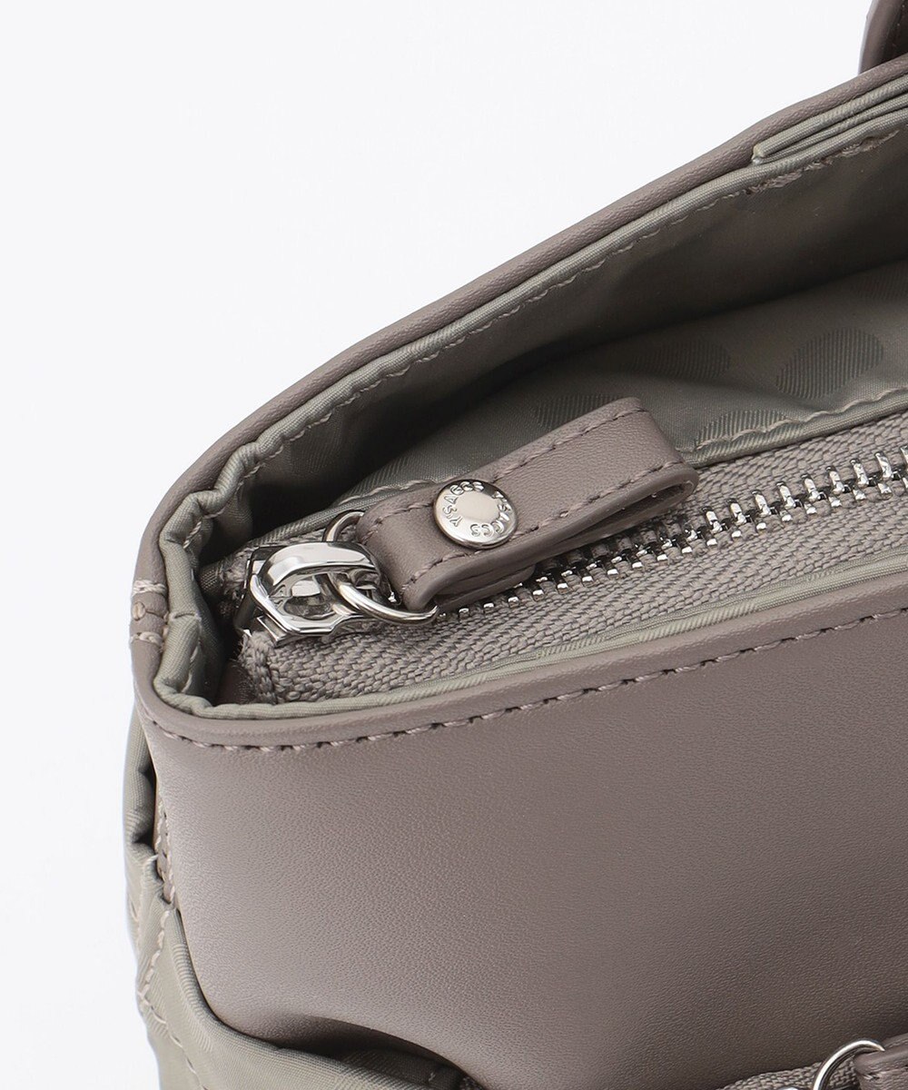 Y'SACCS はっ水ドットジャカード リサイクルレザーコンビ 2wayトートバッグ 