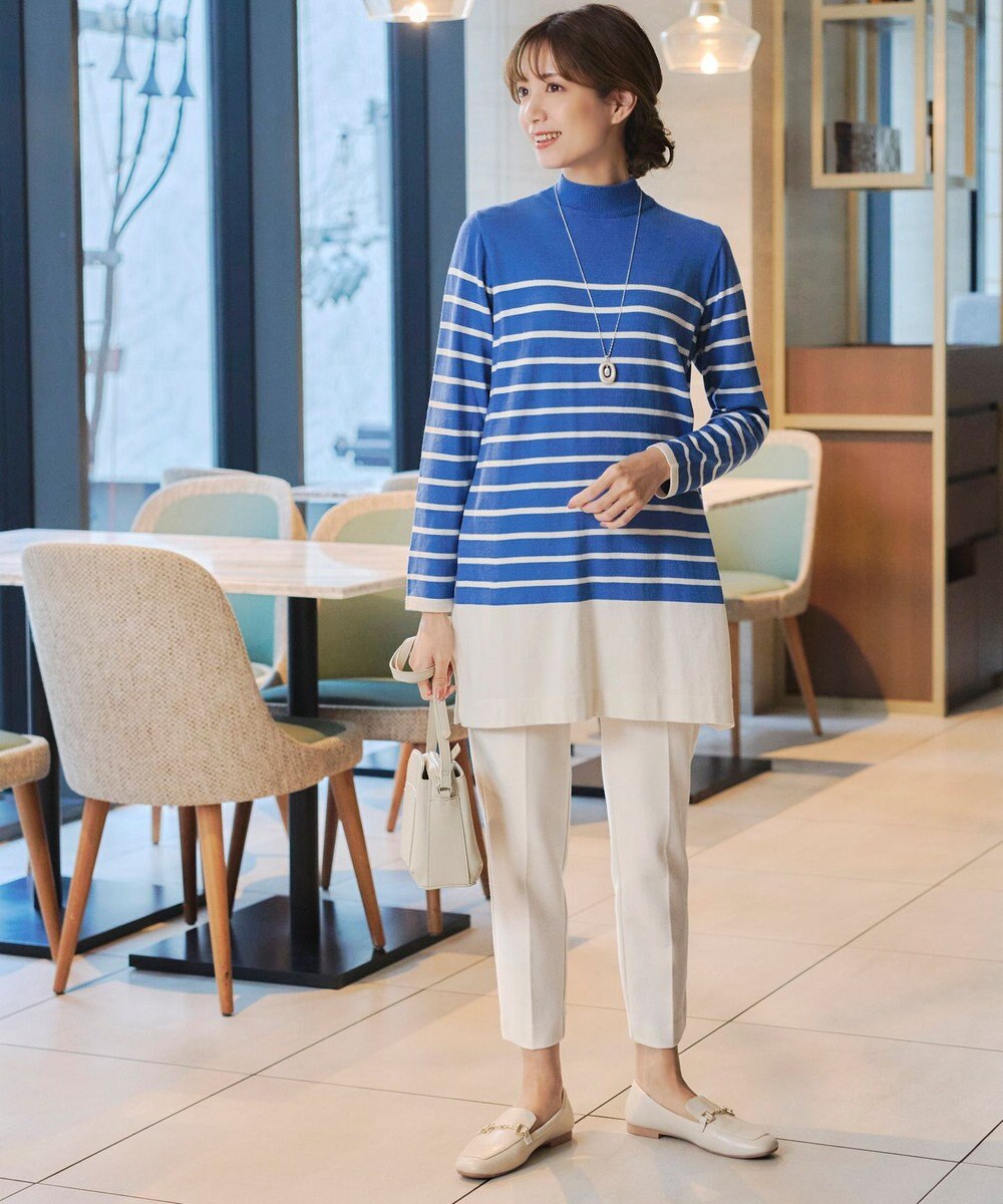 Tiaclasse 【洗える】ボーダーニットチュニック 