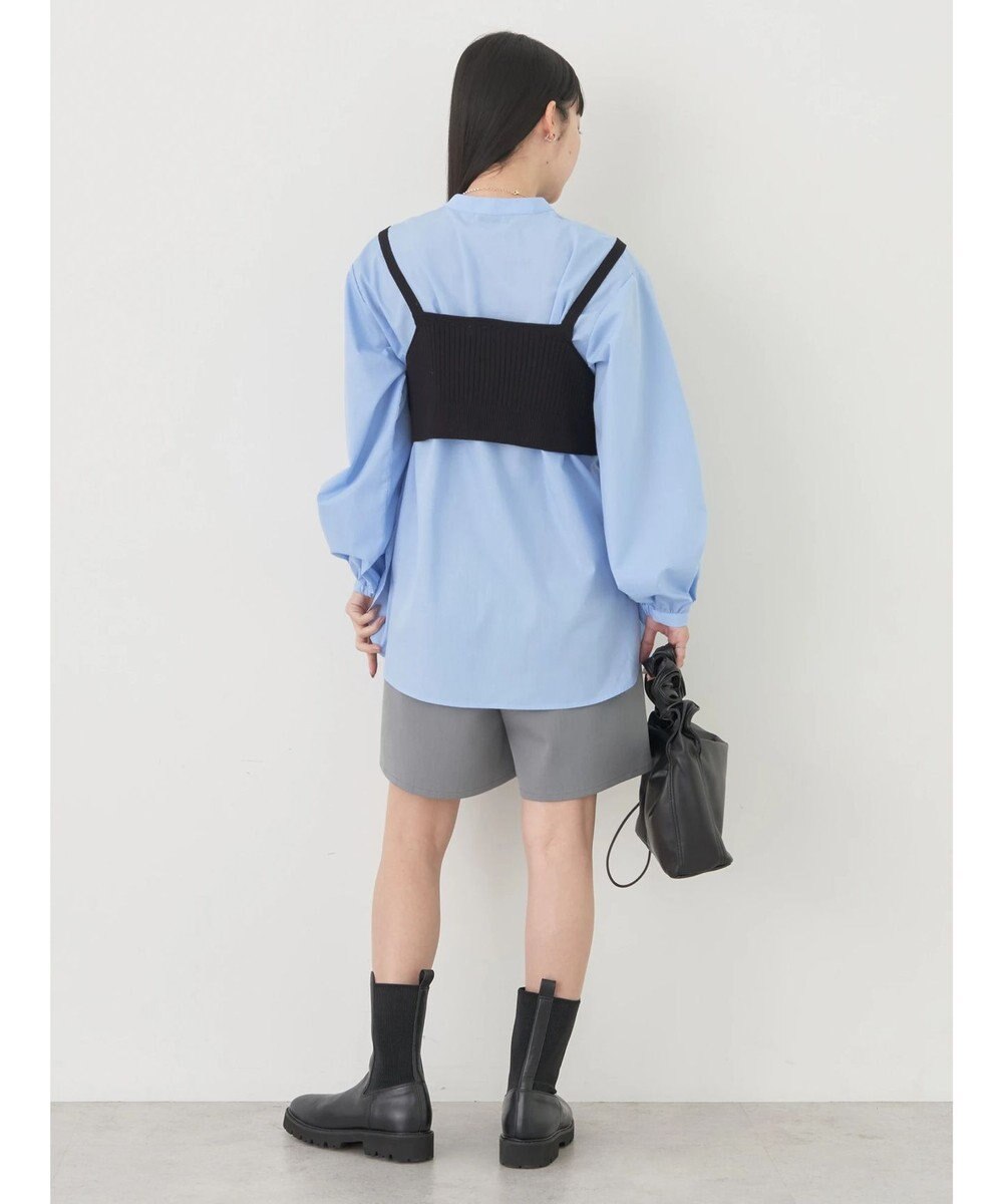 earth music&ecology ＳＥＴ２点ニットビスチェ＋ノーカラーシャツ 