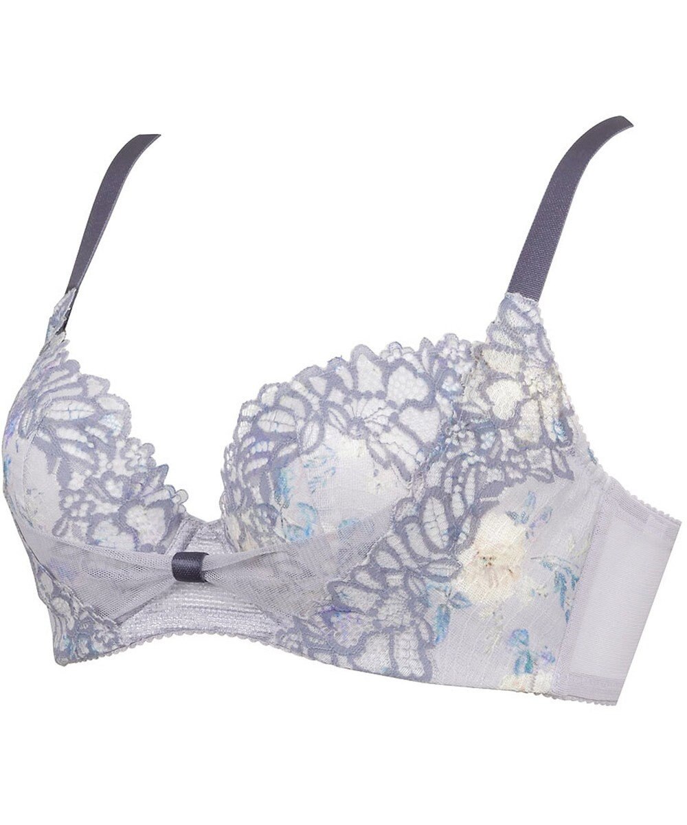 WACOAL 【リボンブラ 脇すっきり】 ブラジャー 脇高設計 着やせシルエット 谷間をメイクしてキープ Gカップまで対応 大きいサイズ レディース BRB433 /ワコール 