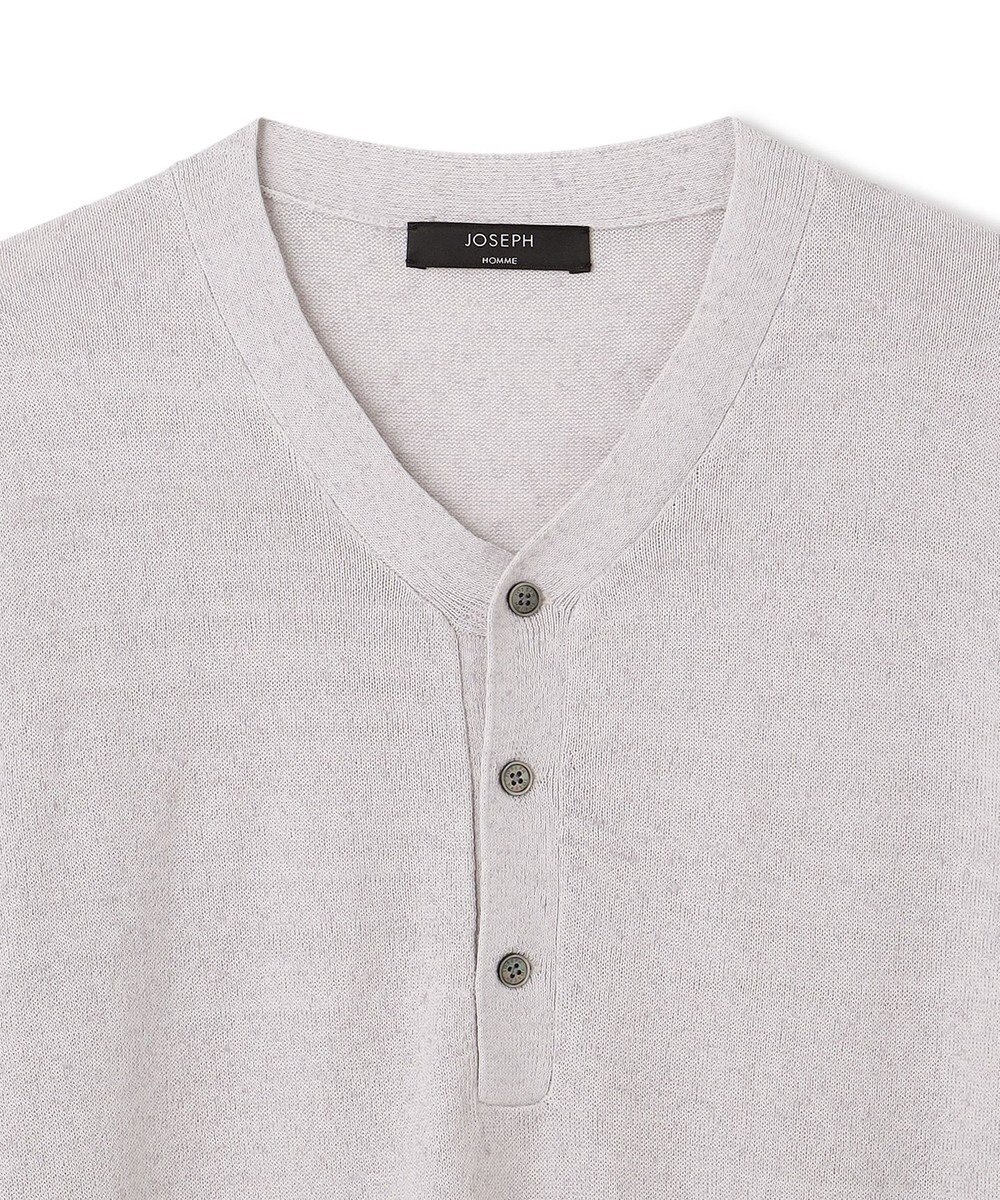JOSEPH HOMME リネンナイロンプレーン　半袖ヘンリーネックニット 