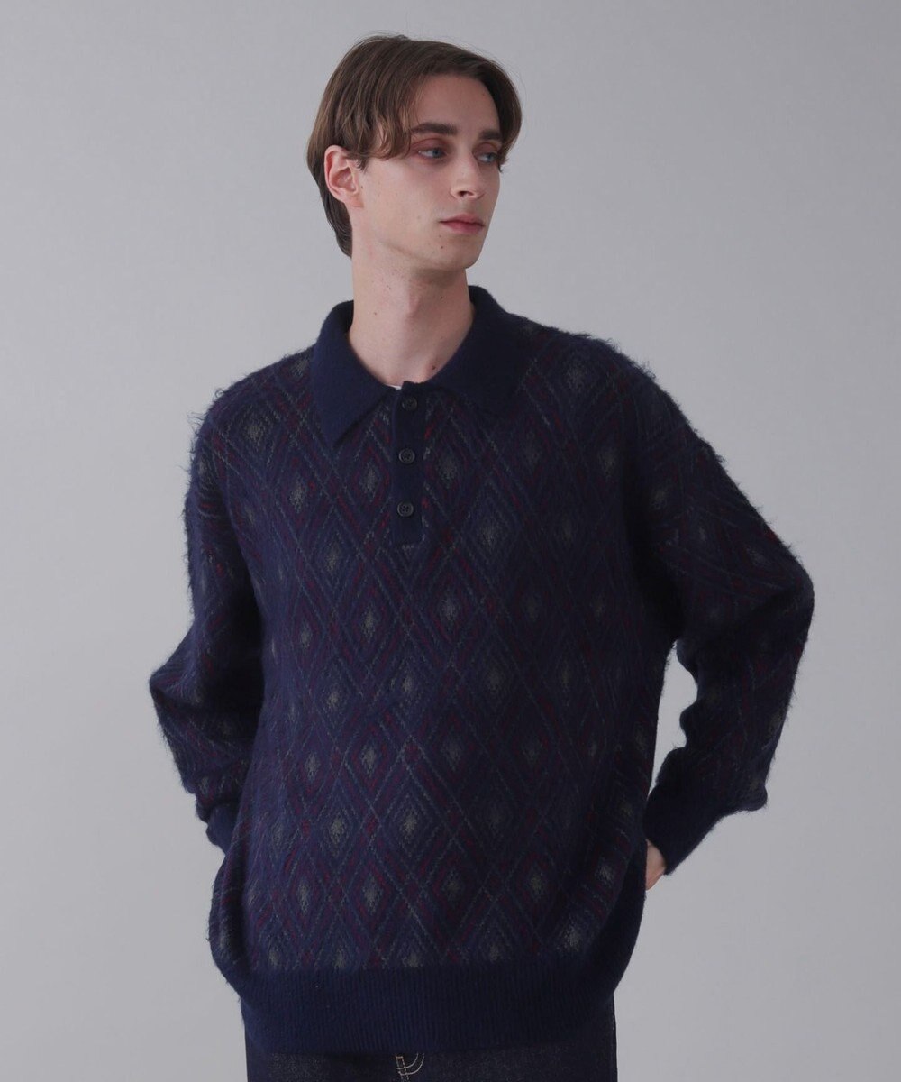 WEGO 【ユニセックス着用ITEM】アーガイルニットポロ 