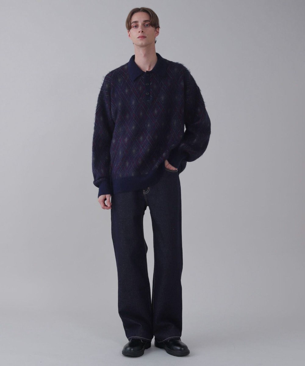 WEGO 【ユニセックス着用ITEM】アーガイルニットポロ 