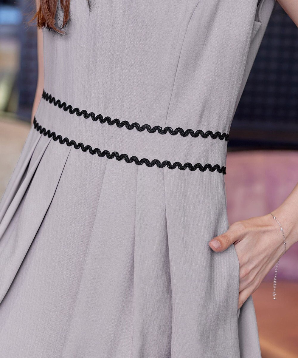 Tiaclasse 【洗える】配色スカラップレースワンピース 