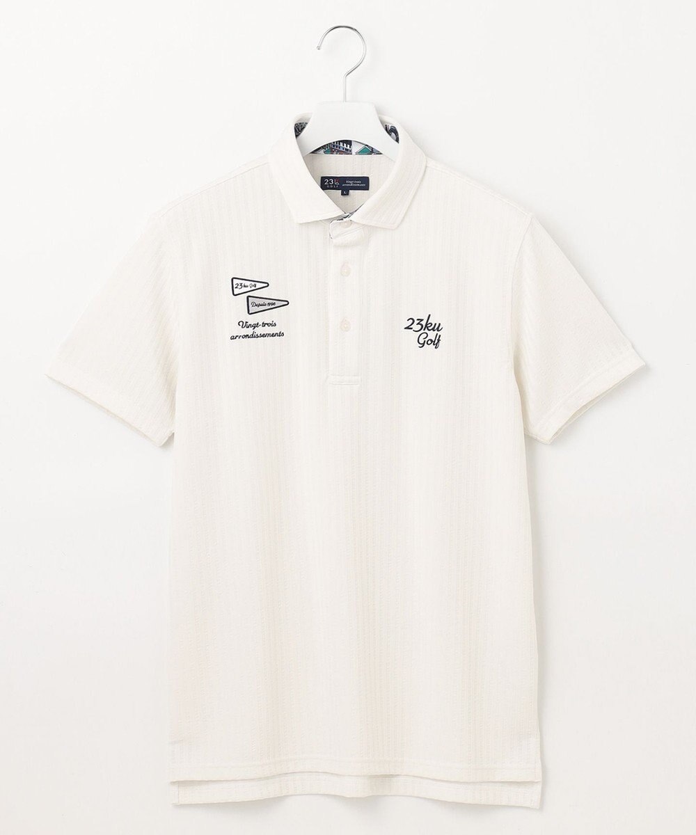 23区GOLF 【MEN】【吸水速乾/UVカット】サッカージャージーポロシャツ 