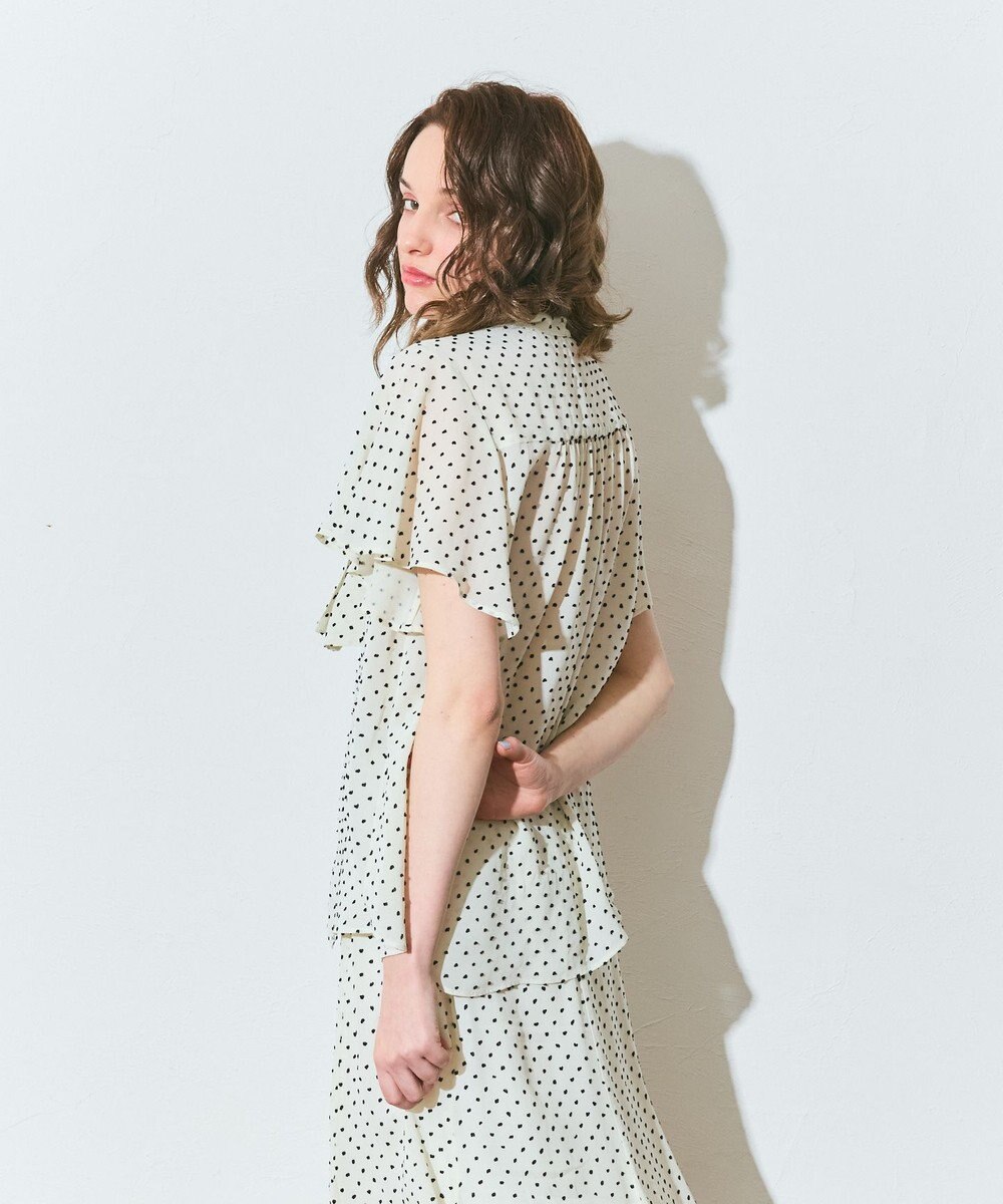 GRACE CONTINENTAL ドットジャガードボウタイブラウス 