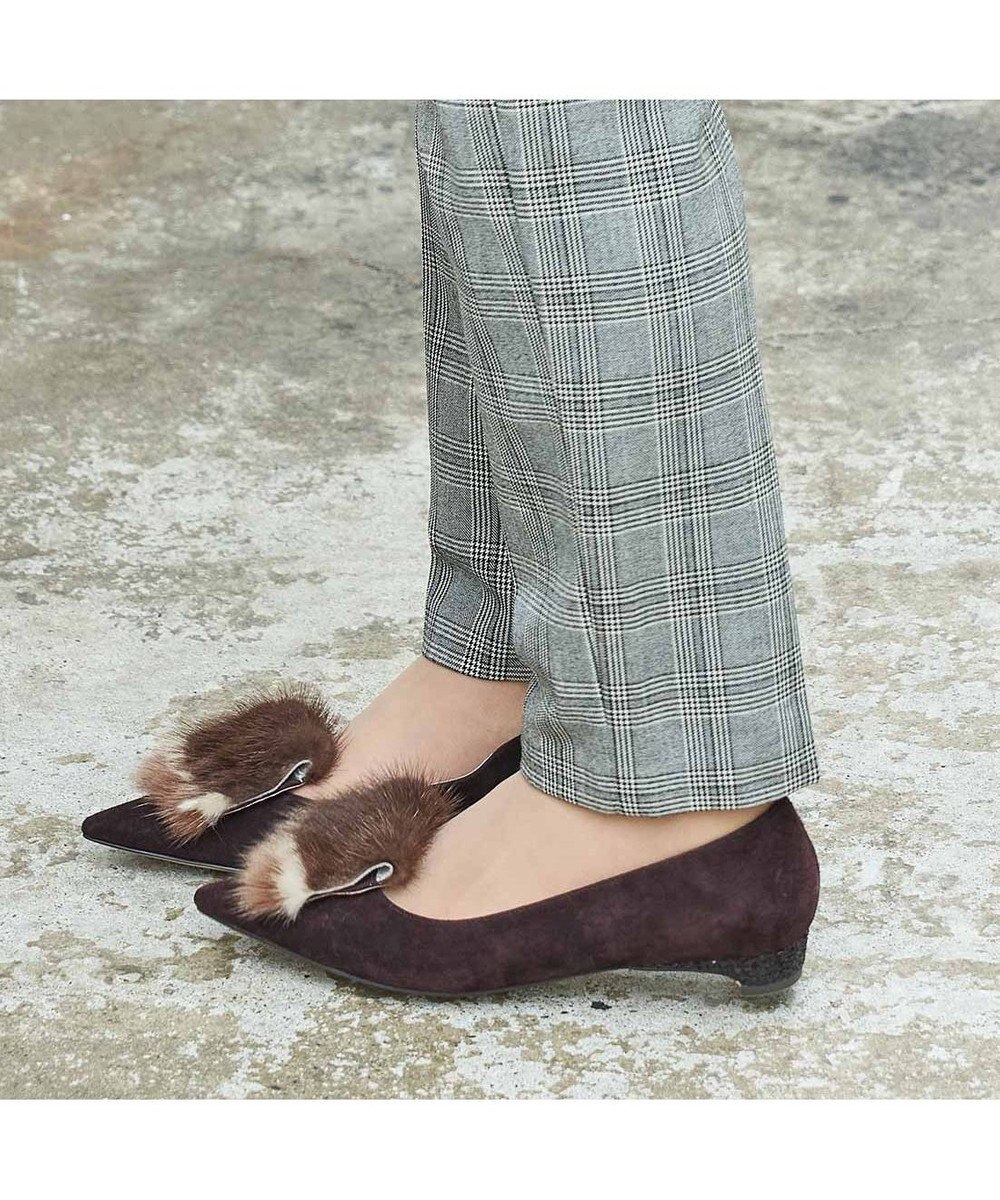 MODE ET JACOMO <MODE ET JACOMO>コンビファー付きフラットパンプス 