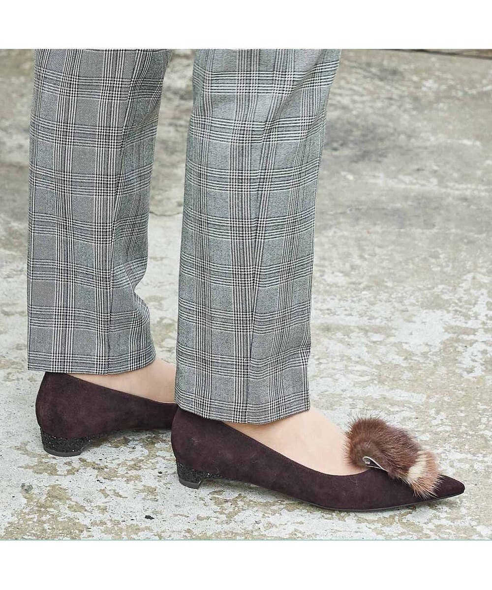 MODE ET JACOMO <MODE ET JACOMO>コンビファー付きフラットパンプス 