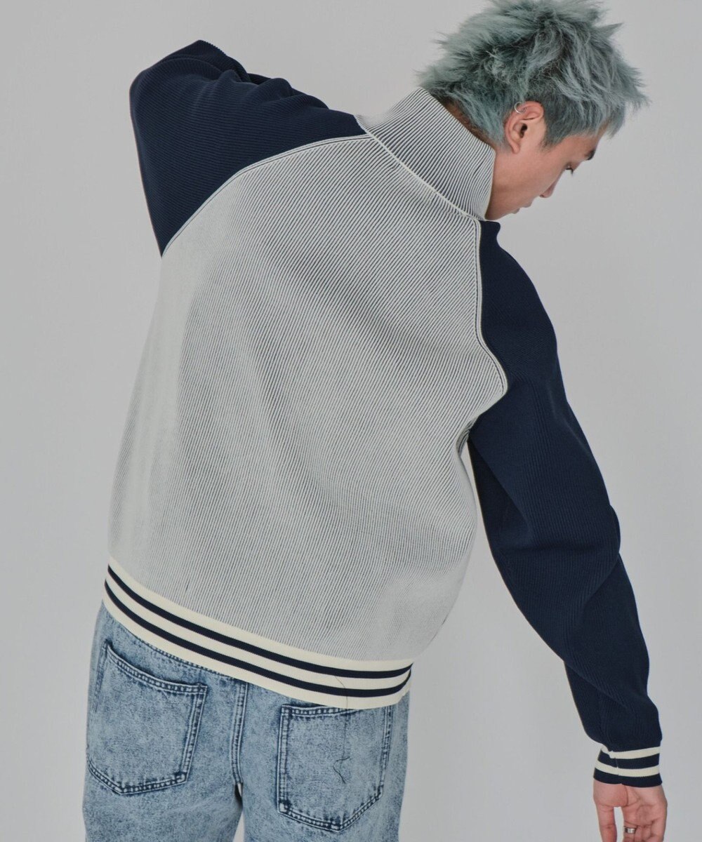 WEGO 【ユニセックス着用ITEM/MLサイズ展開】ラグラングラフィックニットブルゾン 