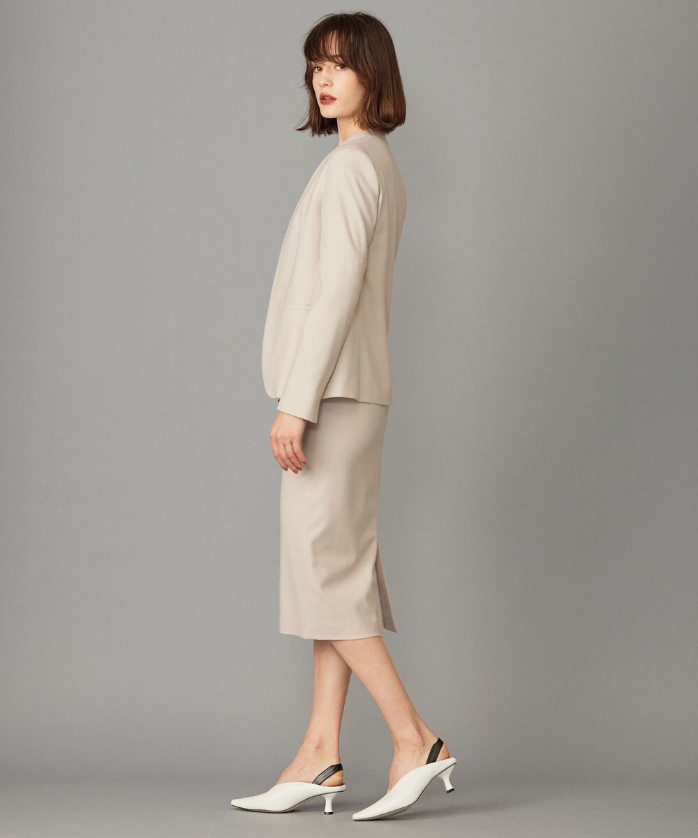 ICB L 【セットアップ対応】ウールストレッチ ノーカラージャケット 